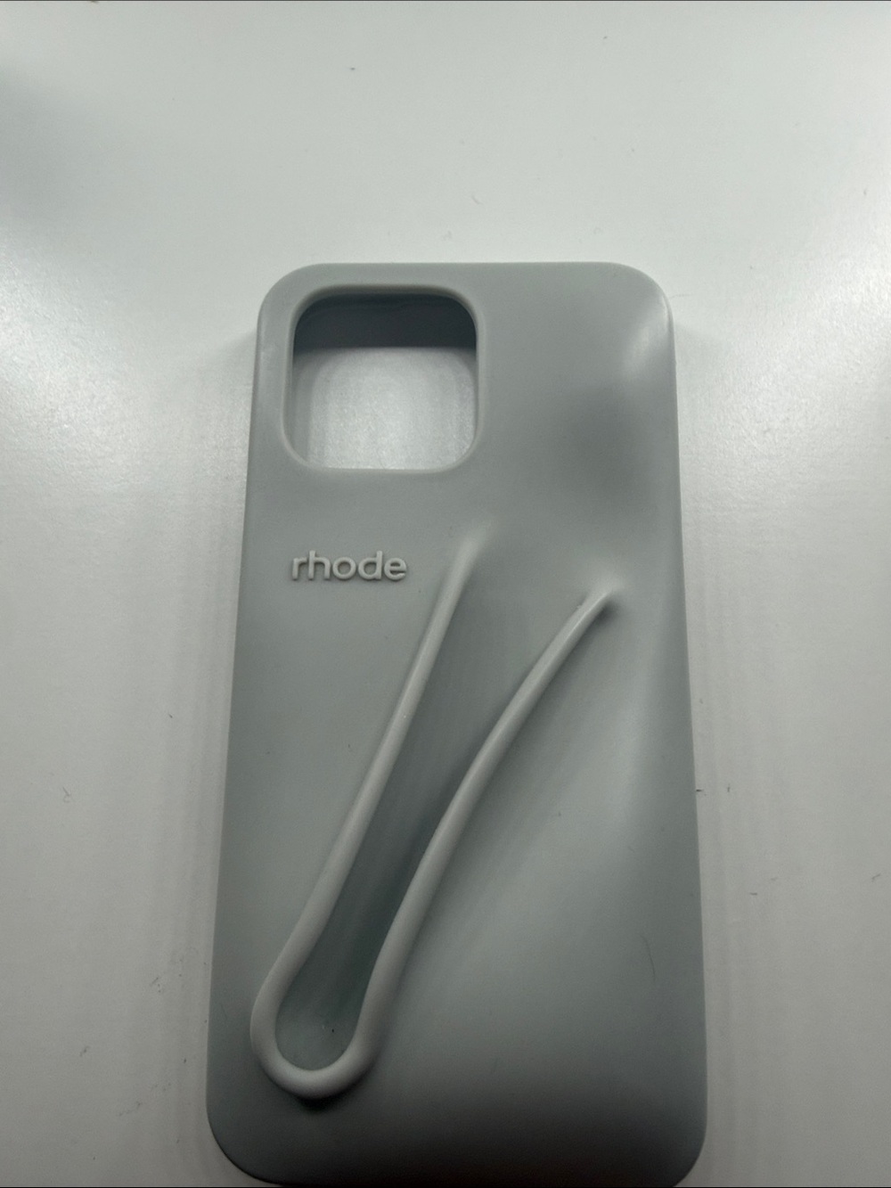 RHODE Light Gray Silicone Phone Case with Built-In Grip iPhone 16 Pro Max